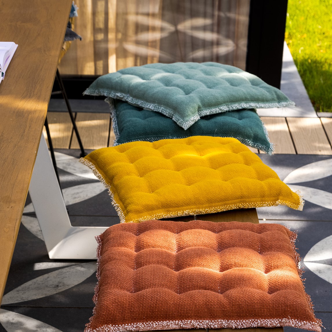Green velvet seat pad online